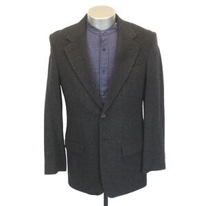 mens charcoal Eddie‎ Bauer blazer jacket 100% Camel Hair sport suit coat 38 R